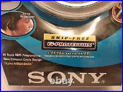 Sony Cd Walkman Skip Free G Protection D-EJ621 Cd-R/RW Mega Bass Vtg 2001 Sealed