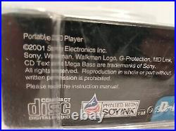 Sony Cd Walkman Skip Free G Protection D-EJ621 Cd-R/RW Mega Bass Vtg 2001 Sealed