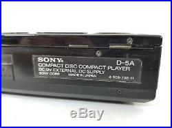 Sony Compact Disc Compact Player D-50 with AC Adapter AC-D50