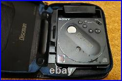 Sony Compact Discman D-88 CD Player with carrying pouch and adapter working
