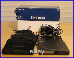 Sony D-25 Portable Discman IOB with RM-DM2 Remote, BP-100 Battery, and New Laser