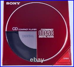 Sony D 50 CD player vintage Rare Red Tested with charging dock used