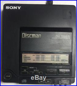 Sony D-555 Discman Vintage CD Player TESTED D555 1991 Case & Plug In Adaptor