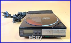 Sony D-5A D-50 D5 Portable CD Player with AC-D50 AC Adapter Black Tested/Works