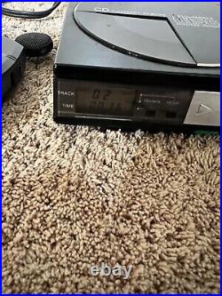 Sony D-5A Discman Portable Compact Disc Player Working And Srs T1 Speakers Read