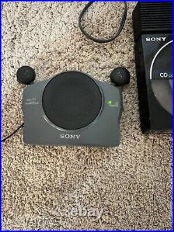 Sony D-5A Discman Portable Compact Disc Player Working And Srs T1 Speakers Read