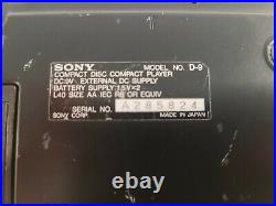 Sony D-9 Portable Discman Vintage Audiophile CD Player Tested Works