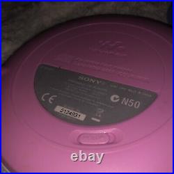 Sony D-EJ011 CD Walkman Player Rare Pink Tested & Working & Maxell Earphones