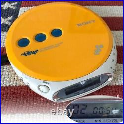 Sony D-EJ360 Walkman Portable CD Player Audio Yellow Stereo Operation Confirmed