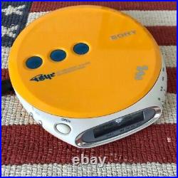 Sony D-EJ360 Walkman Portable CD Player Audio Yellow Stereo Operation Confirmed