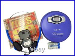 Sony D-EJ611 CD Walkman Discman Personal Stereo Compact Disc Player Blue Retro