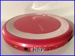 Sony D-EJ700 CD Walkman Portable CD Player Discman Red Candy Japan working all