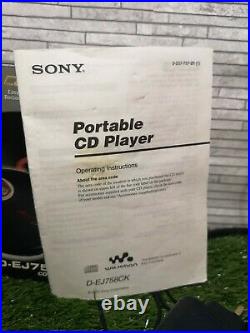 Sony D-EJ758CK Car Ready Walkman Portable CD Player With Accessories And Box
