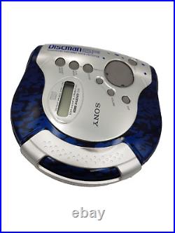 Sony D-ES55 Sports Blue Discman CD Walkman Compact Disc Player Retro Collectible