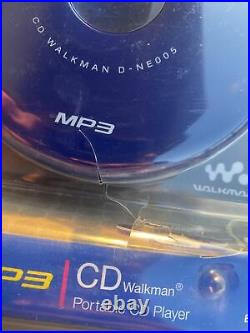 Sony D-NE005 Blue CD Walkman with MP3 & CD-R/RW Playback DNE005 Damaged Box Look