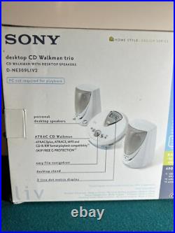 Sony D-NE309LIV2 Atrac3plus MP3 CD Walkman with 2 Desktop Speakers NEW