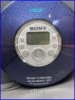 Sony D-NF420PS MP3/ATRAC3 Psyc CD Walkman with AM/FM Tuner Blue VGC