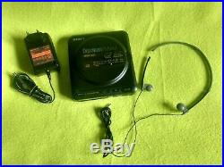 Sony D-T24 DISCMAN Compact disc player + MDR-A10 HEADPHONES RETRO RARE vintage