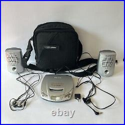 Sony D191 Discman CD Walkman Portable CD Player Grey D-191 Case + 2 Headphones