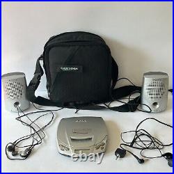 Sony D191 Discman CD Walkman Portable CD Player Grey D-191 Case + 2 Headphones