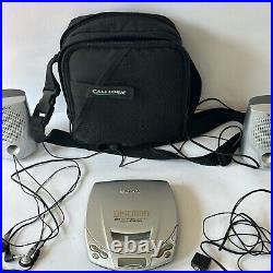 Sony D191 Discman CD Walkman Portable CD Player Grey D-191 Case + 2 Headphones