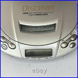 Sony D191 Discman CD Walkman Portable CD Player Grey D-191 Case + 2 Headphones