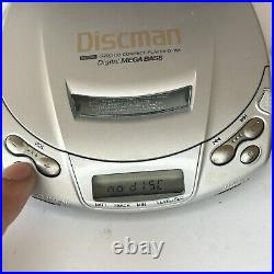 Sony D191 Discman CD Walkman Portable CD Player Grey D-191 Case + 2 Headphones