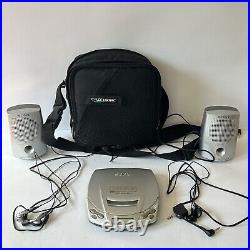 Sony D191 Discman CD Walkman Portable CD Player Grey D-191 Case + 2 Headphones