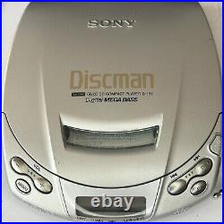 Sony D191 Discman CD Walkman Portable CD Player Grey D-191 Case + 2 Headphones