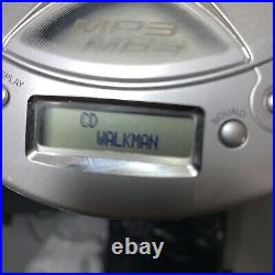 Sony DAC Walkman Portable CD/CDR RW MP3 CD Player D-CJ501 Silver TESTED WORKING