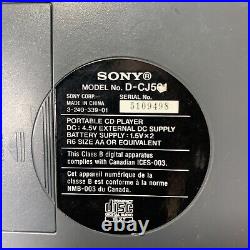 Sony DAC Walkman Portable CD/CDR RW MP3 CD Player D-CJ501 Silver TESTED WORKING