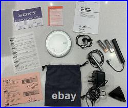 Sony DEJ1000 Silver CD Walkman Portable CD Player Exceptional (D-EJ1000)