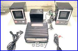 Sony Discman CD Player D-7+ Bp-200 + Active Speakers Sony Apm-007 Av Vintage