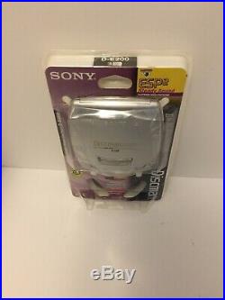 Sony Discman CD Player ESP2 Digital Mega Bass D-E200 Portable Silver + Headphone