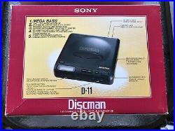 Sony Discman D-11 CD Compact Player in Box Excellent with Accessories and Cords