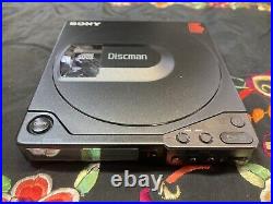 Sony Discman D-15 CD Player OEM Power Adapter and Case Serviced, Working, Rare
