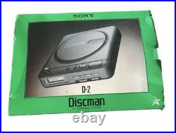 Sony Discman D-2 Portable CD Player Vintage with Box Manuals Tested with Batteries