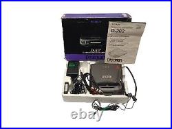 Sony Discman D-202 In Box with Earphones/ Power Cables CD Compact Disc Player