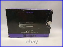 Sony Discman D-202 In Box with Earphones/ Power Cables CD Compact Disc Player