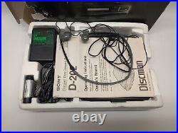 Sony Discman D-202 In Box with Earphones/ Power Cables CD Compact Disc Player