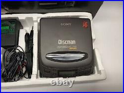 Sony Discman D-202 In Box with Earphones/ Power Cables CD Compact Disc Player