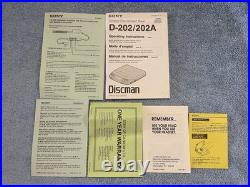 Sony Discman D-202 Portable CD Player with Original Box Tested & Working