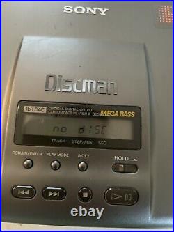 Sony Discman D-303 CD Player Mega Bass 1bit DAC Vehicle Cable Charger