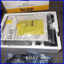 Sony Discman D-33 CD Compact Player Complete In Box CIB