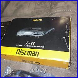 Sony Discman D-33 CD Compact Player Complete In Box CIB