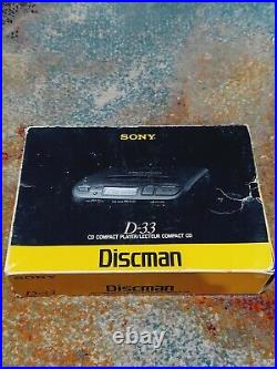 Sony Discman D-33 CD Compact Player WithHEADSET WORKING CONDITION Original Box