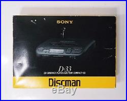 Sony Discman D-33 Compact CD Player In Box EXCELLENT CONDITION! Mega Bass