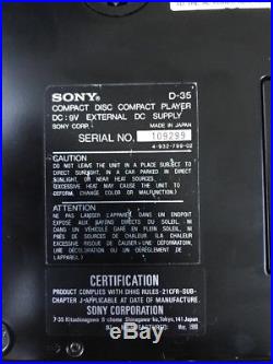 Sony Discman D-35 CD player
