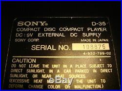 Sony Discman D-35 / D-350 In Mint Condition, Selling From Personal Collection