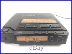 Sony Discman D-555 Vintage CD Player With Power Cords, Case, Car Mount WORKS